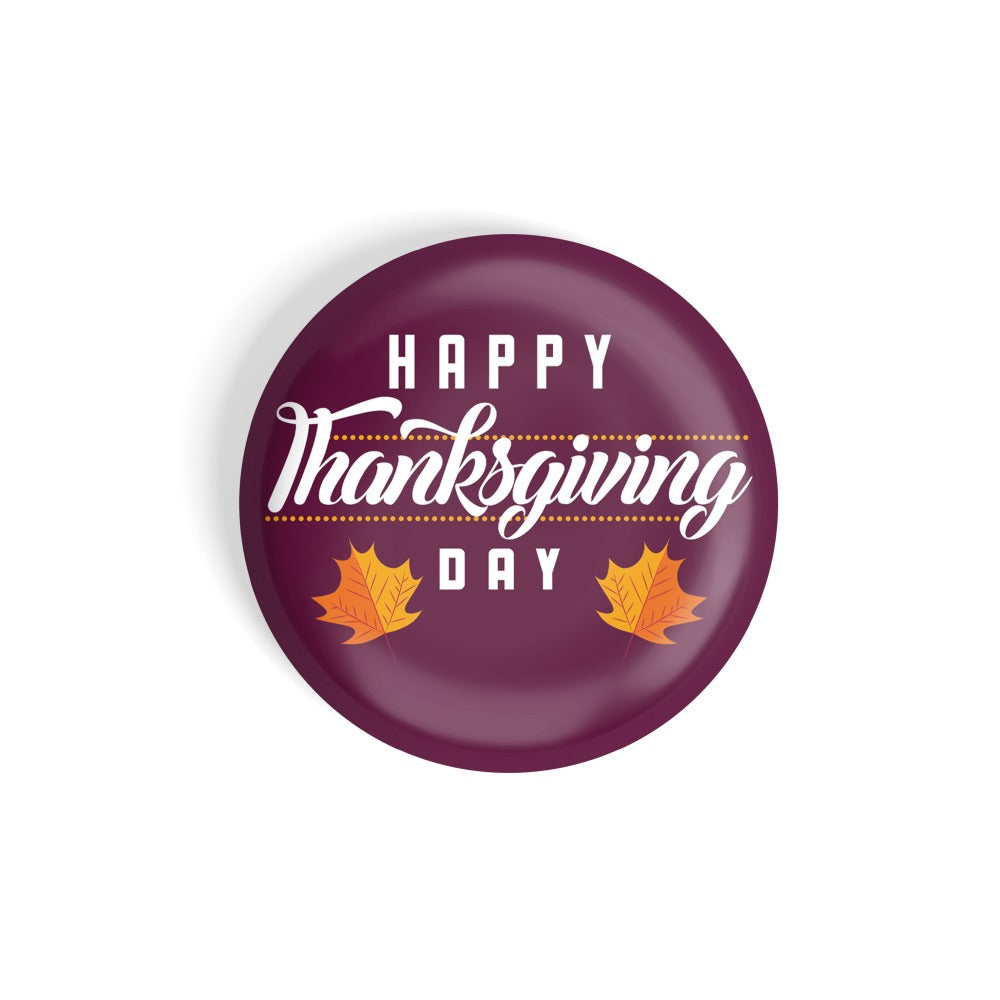 dhcrafts Round Fridge Magnet Multicolor Thanksgiving D1 Glossy Finish Design Pack of 1 (58 mm)